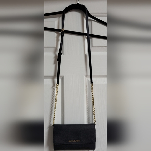 Michael Kors Black and Gold Crossbody Bag with Chain Strap - Picture 4 of 4